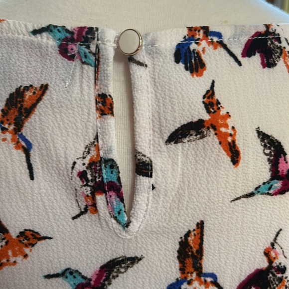 Vintage sleeveless top with bird print, size S/M - Picture 3 of 5